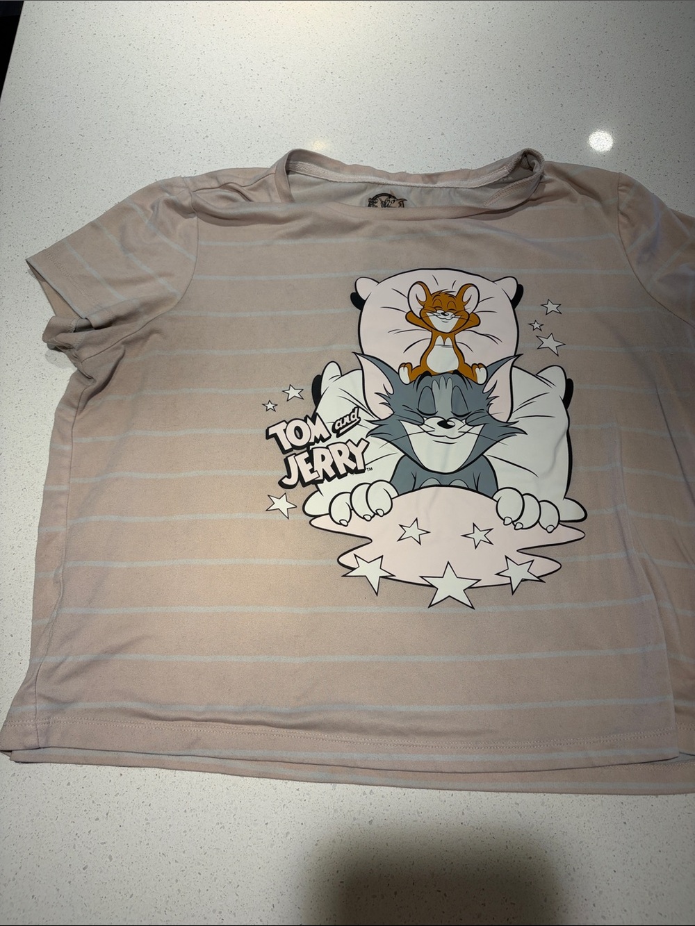 Tom and Jerry Short Sleeve Graphic Tee - Light Pink